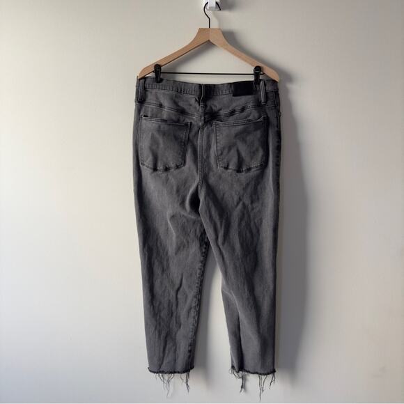 Madewell Classic Straight Jean Gray Jeans denim raw hem zip button pockets EUC - Picture 2 of 12